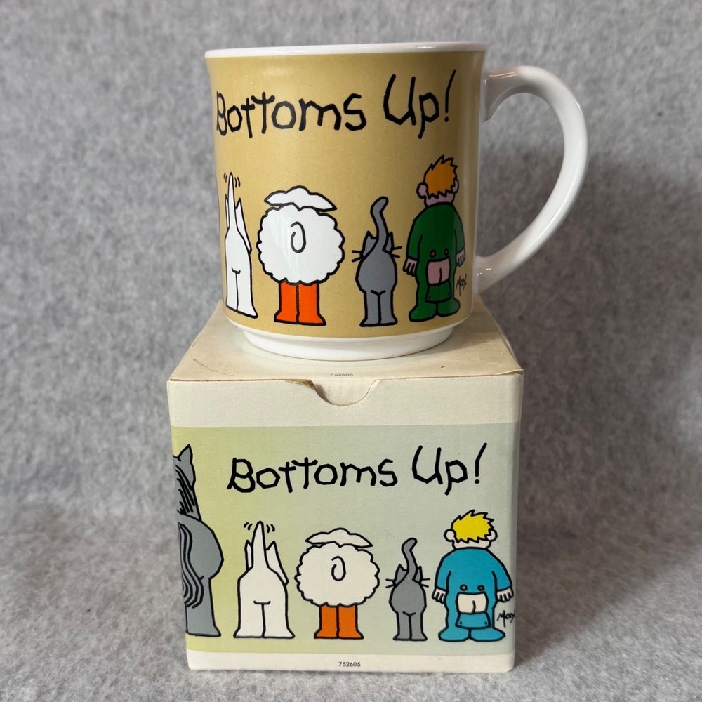 90s Vtg Recycled Paper Products Boynton Bottoms Up Animal Butts Mug Novelty Mug